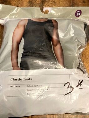 Goodfellow & Co Men’s 3pk Ribbed Tank Tops Black Size XL
